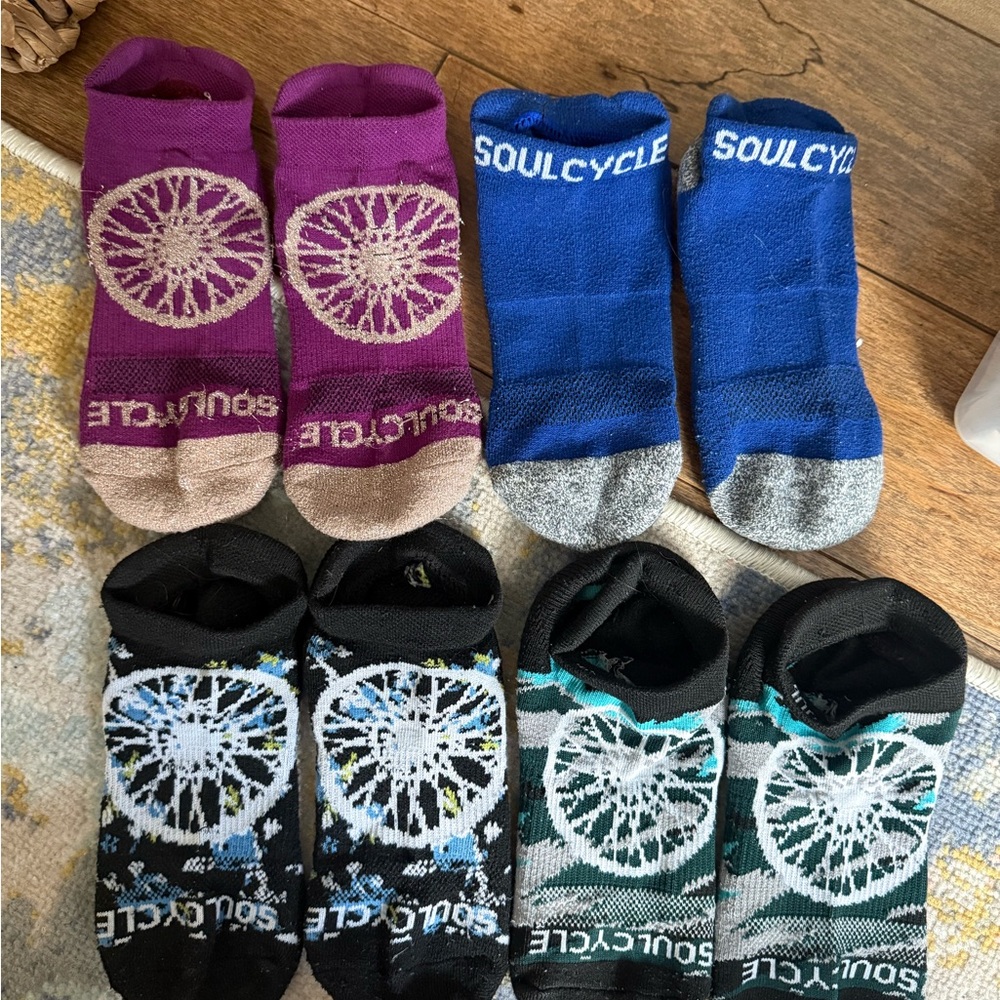 SoulCycle Socks - Purple, Blue, Black x 2